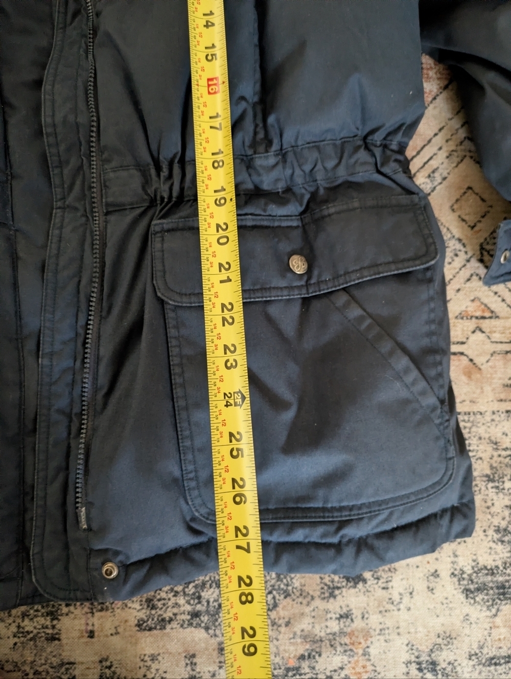 VTG Eddie Bauer Goose Down Navy Blue Men’s Puffer Jacket Size Medium *READ* - Picture 6 of 7
